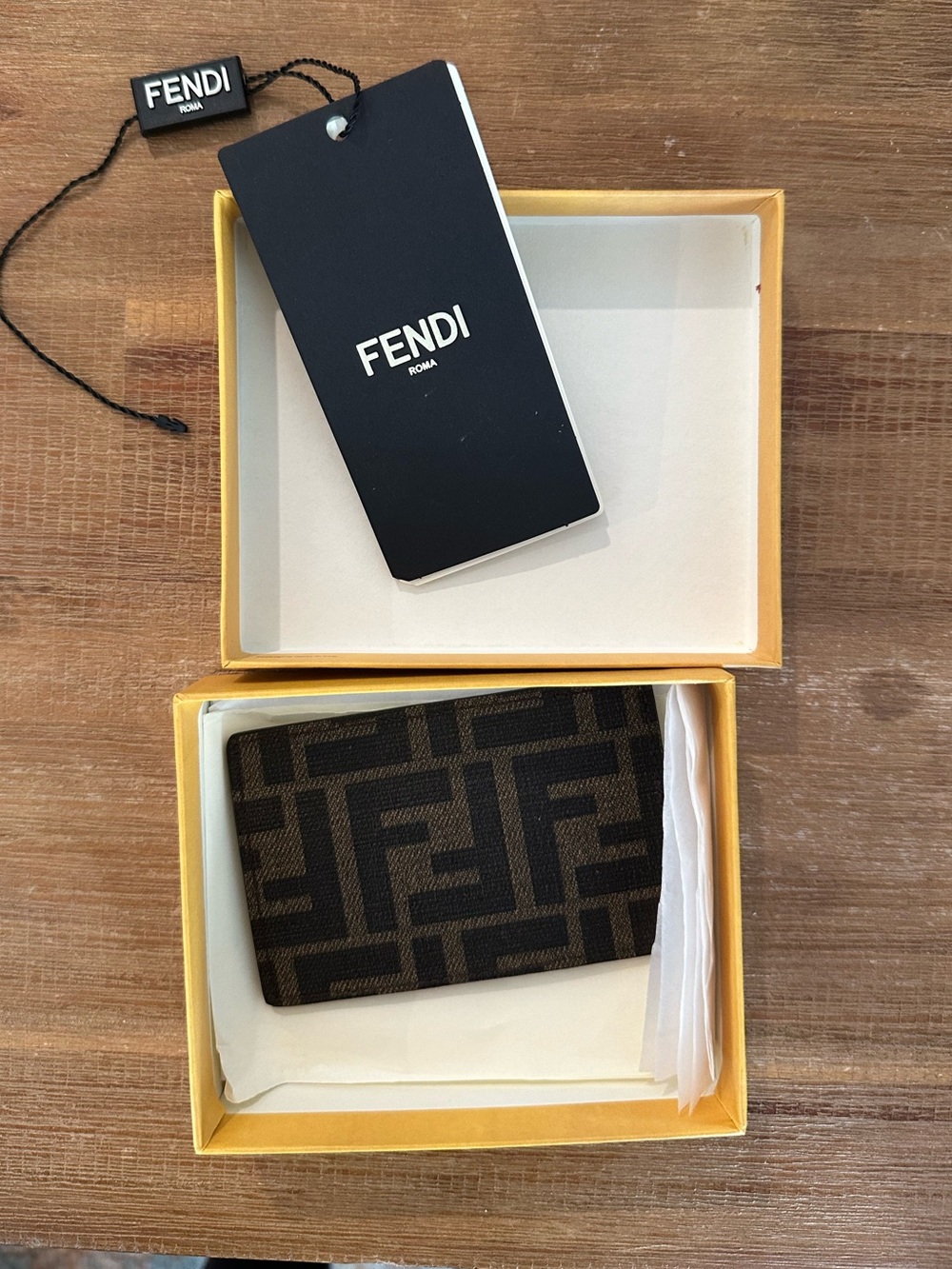 NWT Fendi Baguette Card Holder - Brown & Black - Picture 3 of 9
